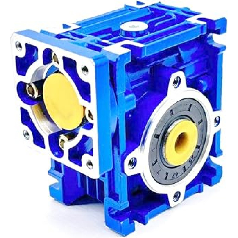 NMRV030 Schneckengetriebe-Drehzahlminderer, 60 x 60 mm Flansch mit 8 mm D-Wellenloch, 14 mm Ausgangsbohrung for NEMA 24-Motoren Metallgetriebe