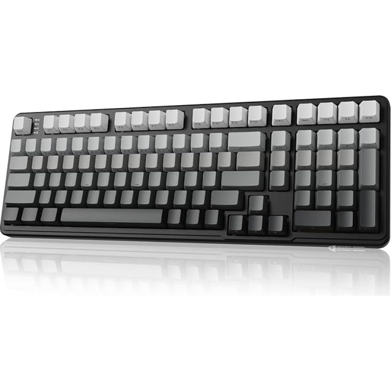 ATTACK SHARK X98 RGB mechaninė žaidimų klaviatūra su 102 klavišais, su skaitmenine klaviatūra, BT5.0 ir 2.4G belaidžiu ryšiu ir USB-C laidiniu trikrypčiu režimu, 