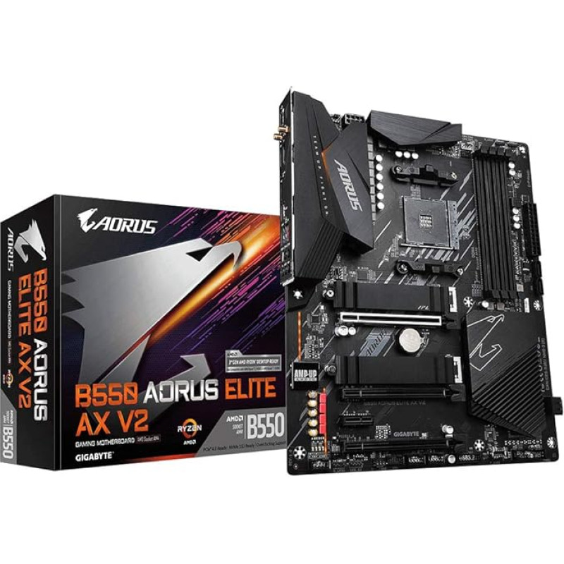 Gigabyte B550 Aorus Elite AX V2 ATX Motherboard Socket AM4 M.2/HDMI/DP/USB3.2