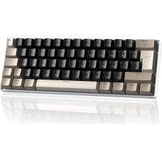 MAGIC-REFINER MK21 60% USB-C kabelio mechaninė žaidimų klaviatūra UK Layout QWERTY, spragsintys mėlyni jungikliai, keičiama karštuoju būdu, itin kompaktiška, 62 klavišai, RGB apšvietimas, PBT mygtukas, skirta žaidėjams, biurui, šokoladinė