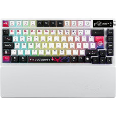 ASUS ROG Azoth X 75% Wireless Custom Gaming Keyboard (QWERTY Layout, Hot-Swap ROG NX V2 Mechanical Switches, Bluetooth, 2.4GHz RF Wireless, USB, SpeedNova, OLED Display, White)