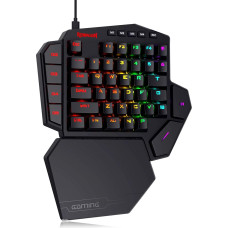 Redragon K585 DITI Single Hand RGB Mechanical Gaming Keyboard, Blue Switch, Type C Professional Gaming Keyboard with 7 Built-in Macro Keys, Removable Wrist Support, 42 Keys