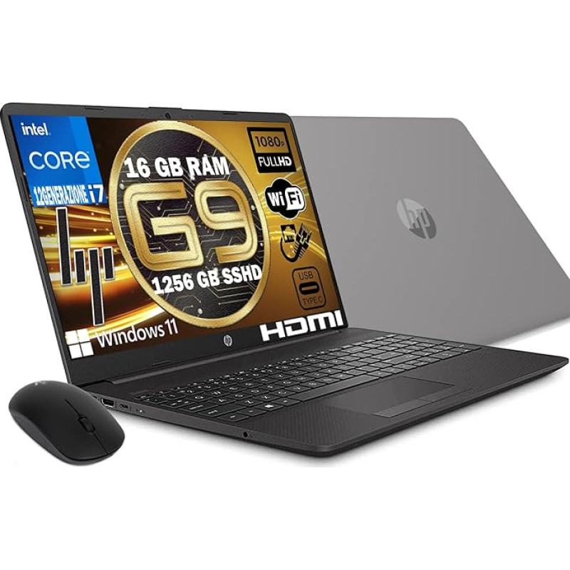 HP Notebook 250 G9 Model 2023, Nešiojamasis kompiuteris, pilkas, 