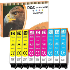 D&C 33XL Printer Cartridges Compatible with Epson 33 XL Cartridges for Expression Premium XP-7100 XP-830 XP-530 XP-540 XP-630 XP-645 XP-640 XP-900 XP-635 (3 Cyan, 3 Magenta, 3 Yellow)