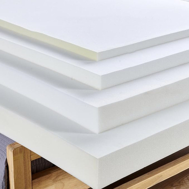 Aukštos kokybės didelio tankio putų paminkštinimas 8 cm storio baltos spalvos minkštųjų baldų putos, skirtos sofos sėdynės pagalvei, sodo suoliukui ir fotelio pakeitimui (180x60 cm), tvirtos ir patvarios