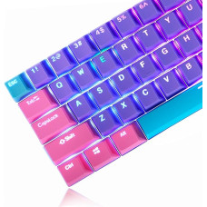 Klavišų dangteliai su apšvietimu, 60 procentų GK61 RK61 Anne Pro klaviatūrai, 104 PBT pilno dydžio klavišų dangtelių rinkinys Ducky One 2 Mini 60% mechaninei žaidimų klaviatūrai Gateron Kailh MX