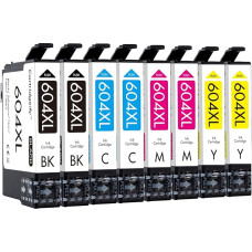 8 Pack 604XL Printer Cartridges Compatible with Epson 604 XL Cartridges Multipack for Expression Home XP-2205 XP-3200 XP-4205 XP-3205 XP-4200, Workforce WF-2930 WF-2910 WF-2935 WF-2950