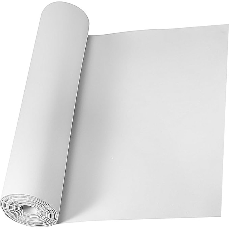 EVA putų ritinėlis Putų lenta Helovino Cosplay Cosplay kostiumo šarvų DIY projektams (balta, 5 mm storio, 23,6 x 197,6 colio)