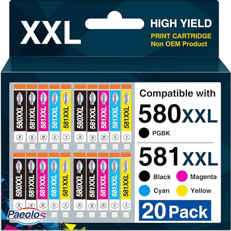 20 x 580XXL 581XXL kasetės suderinamos su 