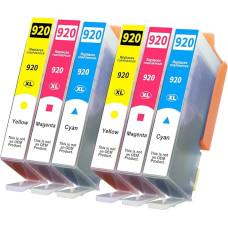 Yowell 920XL Ink Cartridges Compatible with HP 920 XL (Cyan, Magenta, Yellow) for HP Officejet 6500A 6500 6000 7000 7500A 7500, Pack of 6