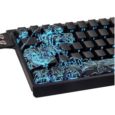 Sunzit PBT Keycaps, 61 Keys Ukiyoe Keycaps Cool Translucent Black Keycaps Cherry Profile Keycaps Set for GH60 / RK61 / ALT61 / Annie / Keyboard Poker Keys