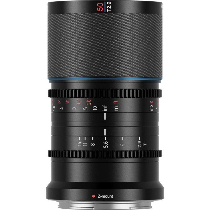 SIRUI Saturn 50mm T2.9 1.6X pilno kadro anglies pluošto anamorfinis objektyvas, kinematografinis objektyvas, sveriantis mažiau nei 500 g (mėlynos šviesos, Z laikiklis)