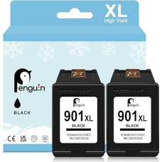 Penguin Printer Cartridges for HP 901 XL for HP Officejet J4624 J4500 G510a G510n J4500 J4524 J4540 J4560 J4580 J4585 J4600 Printer (2 Black)