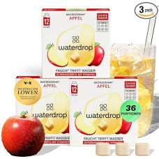 waterdrop Microdrink Apple - 36 Waterdrop Drops Cubes with Fruity Apple Flavour - Sugar-Free Thirst Quencher & Alternative to Drink Syrup and Flavour Powder - Flavour Drops with Vitamins