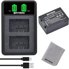 Batmax DMW-BMB9 DMW-BMB9E akumuliatorius ir USB akumuliatoriaus įkroviklis, suderinami su Panasonic Lumix DC-FZ82 DMC-FZ40 DMC-FZ47 DMC-FZ60 DMC-FZ62 DMC-FZ70 DMC-FZ72 DMC-FZ100 DMC-FZ150 DMC-FZ45 DC-FZ80