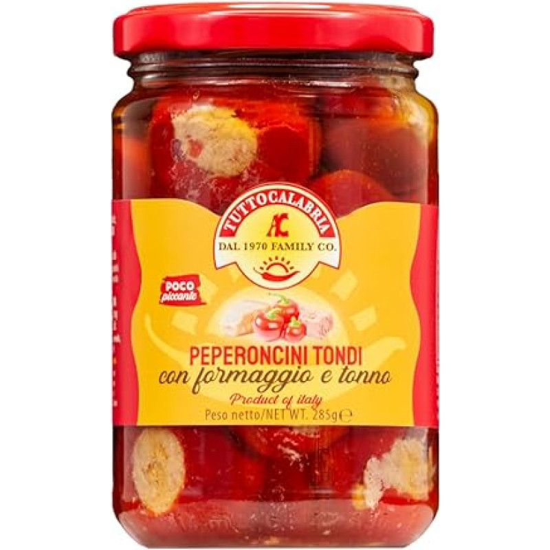 TuttoCalabria, Peperoncini gefüllt mit Thunfisch und Parmigiano Reggiano DOP, 285 g,Buffets und besondere Anlässe