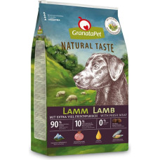 GranataPet Natural Taste Lamb, daug mėsos, sausas maistas šunims, maistas be grūdų ir cukraus priedų, visavertis maistas suaugusiems šunims, 12 kg