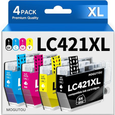 LC421 XL Cartridges with Brother LC421 LC421XL Printer Cartridges Compatible with Brother DCP-J1050DW MFC-J1010DW DCP-J1140DW (Pack of 4)