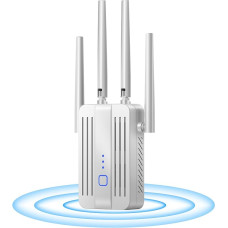 WLAN Amplifier 1200 Mbit/s WLAN Repeater, Dual Band 5GHz & 2.4GHz WiFi Repeater with WPS | 1200 Mbit/s | With LAN/WAN Port | Easy Setup | Compatible with All WiFi Devices