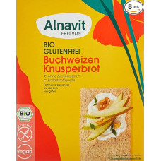 Alnavit Organic Crispbread Buckwheat, Gluten Free, Lactose Free, Vegan, Pack of 8 (8 x 150 g)