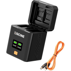 ZGCINE PS-E17 fotoaparato baterijos įkrovimo dėžutė LP-E17 - greitasis įkroviklis su USB-C PD greituoju įkrovimu, OLED ekranu, SD/TF/CFexpress lizdais - tinka EOS R50, R8, R10, RP, M6II, 750D, 850D