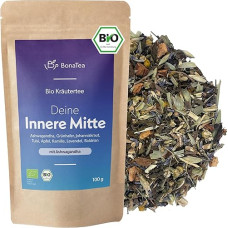 Organic Your Inner Middle - Ashwagandha Tea with St. John's Wort Valerian, Tulsi, Lavender and Other Herbs for Your Little Break in Everyday Life, 100 g