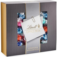 Lindt Chocolate LINDOR Home Office Box | 933 g | Approx. 74 Balls with Soft Melting Filling Varieties: Milk, Dark 45%, Strawberry Cream, Cocos, Stracciatella | Chocolate Gift | Bulk Pack