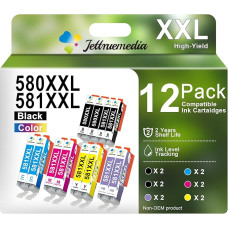 580 581 XXL Printer Cartridges Compatible with Canon PGI-580 CLI-581 Cartridges for Canon Pixma TR8550 TS9550 TS705 TS8350 TR8550 TS6250 TS9550 TS705a TS6351 TS6150 TS6150 TS6155 1