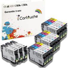 icartouche Compatible Ink Cartridge with Epson T0715 Stylus D120 DX4050 DX4450 DX5050 DX6050 DX7400 Office BX300F BX600FW SX100 SX110 SX200 SX210 SX400 SX415 SX510W SX6000FFW SX610FW (6BK 3C 3M 3Y)