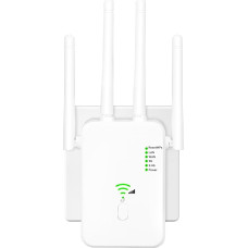 WLAN stiprintuvas, 1200 Mbps WLAN kartotuvas, 5G ir 2.4G dviejų juostų ultraplataus diapazono WiFi stiprintuvas su LAN jungtimi, WPS, suderinamas su 99 % standartinių WiFi maršrutizatorių, aprėpia iki 9200 kv. pėdų ir 35 įrenginių