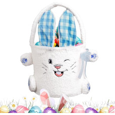 korb Aus Plüsch In Hasenform,Plüschhasen Korbbeutel Als Tragetasche - Praktische Tragetasche | Für Zuhause Feierlichkeiten Partys Zusammenkünfte Feiertage Picknick Festivals Knabbereien Spielzeug