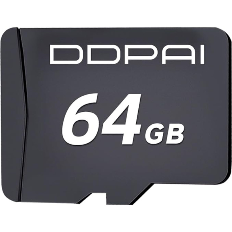 DDPAI 64GB TF atminties kortelė A1, U3, V30, 10 klasės, 4K Ultra HD didelės spartos atmintis, suderinama su prietaisų kameromis, išmaniaisiais telefonais, planšetiniais kompiuteriais, veiksmo kameromis, stebėjimo kameromis