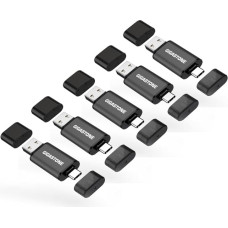 GIGASTONE 32GB Dual-Laufwerk (5 Stück) Z40 USB 3.2 Gen 1, 2-in-1 Type-A & Type-C, 100MB/s UltraSchnell, Mit Schutzkappe, Plug & Play für Smartphone/PC/Mac/TV/Auto USB 2.0/3.0/3.1 Kompatibel