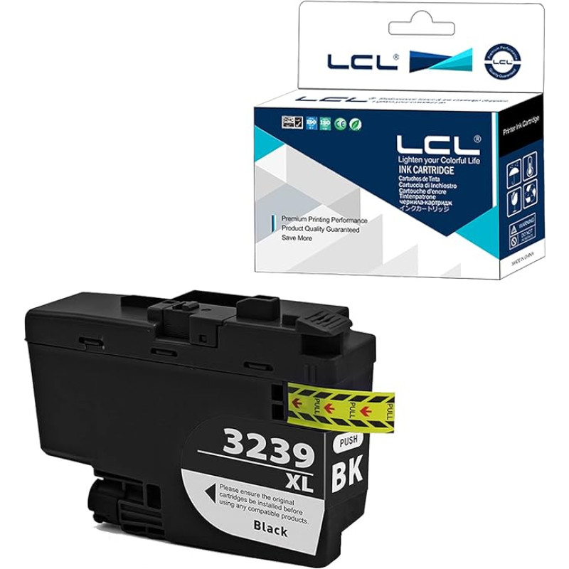 LCL suderinama rašalo kasetė LC-3239 LC3239 LC3239 XL LC3239XL LC-3239XLBK LC3239XLBK LC3239XLBK (1 vnt., juodos spalvos), skirta Brother MFC-J5945DW MFC-J6945DW MFC-J6945DW MFC-J6947DW HL-J6000DW HL-J6100DW