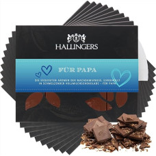 Hallingers Genuss Manufaktur Chocolate Gift Mother's Day & Father's Day – Board Father's Day Gift Full Milk Fine Cocoa with Macadamia Nougat, Handmade for Father Grandpa, Gift Packaging 