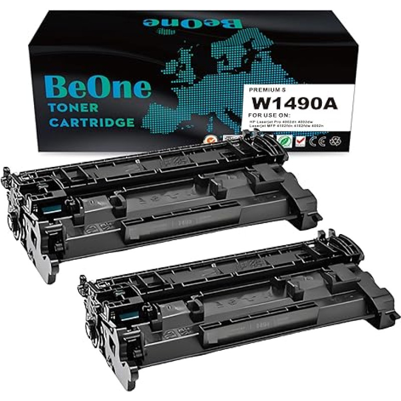 BeOne 2X W1490A 149A W1490A W1490A W1490X 149X Kompatibilus Tonerkartuschen für Laserjet Pro 4002dn 4002dw Laserjet MFP 4102fdn 4102fdw 4002n Drucker (2X Schwarz)