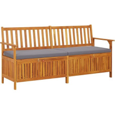 vidaXL Chest Bench with Cushion Garden Bench Garden Furniture Cushion Box Bench Bench Storage Box with Storage Compartment 170 cm Solid Acacia Wood