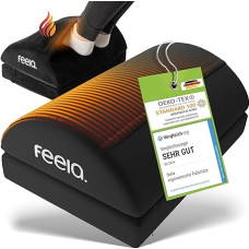 jausmas. Ergonomiška kojų atrama stalui [palyginimo nugalėtojas] - Ergonomiška kojų atrama su aukščiausios kokybės putų šerdimi ir integruota šilumos pagalvėle - neslystanti, reguliuojamo aukščio, rašomojo stalo reikmenys (juoda)