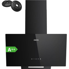 CIARRA CBCB6750C A++ 60 cm viryklės gaubtas su jutikliniu valdymu ir CBCF002X2 aktyviosios anglies filtru Bepakopis įstrižas gaubtas 350 m³/h 3 lygių ištraukiamasis gaubtas Juodas