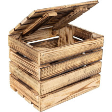 Kūrybinis Deco medinė dėžutė su dangčiu derliaus | 27 x 20 x 21 cm | Flamed dekoratyvinis medinis skrynia su dangčiu | Mažos dovanos skrynia medinė dėžutė dėžutė puikus kaip dovanų dėžutė vyno dėžutė žaislų dėžutė saugojimo dėžutė