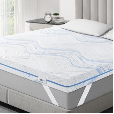 BedStory Topper 140 x 200 cm, H3 H4 made of 10 cm high gel cold foam, hard mattress topper for bed, box spring bed, sofa bed, caravan, Oeko-Tex® certified mattress topper with washable cover