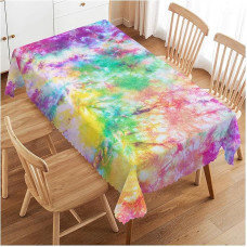 Staltiesė Spalvinga kaklaraiščio dažymo modelio dekoracija valgomojo kambario virtuvės stačiakampio staltiesė 52 x 70 colių