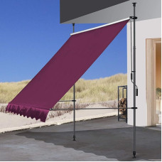 QUICK STAR Clamp markizė 300 x 130 cm Bordeaux Balkono markizė Apsauga nuo saulės Patio stogelis Reguliuojamas 200-290 cm aukščio markizė Balkonas Nereikia gręžti