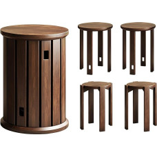 Massivholzhocker Nisttisch - 4-in-1-Design mit abgerundeten Ecken für Schlafzimmer, Wohnzimmer & Büro - Verhindert Stöße