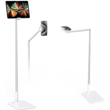 CAMOLO Tablet Floor Stand, Tablet Holder, Overhead Shot, Height Adjustable, Extendable Phone Holder, 360° Rotating Phone Stand for iPad, Kindle, iPhone, Gym, Bed, eBook Reader (3.5-12 Inches)