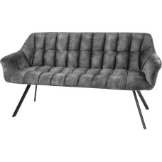 Riess Ambiente Papillon Dining Room Bench - 165 cm - Grey Black - Velvet Metal Frame Backrest Armrests Upholstered Bench Kitchen Bench Dining Room Bench