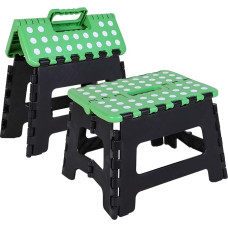 Sulankstomas laiptelis suaugusiems 9 colių neslidus sulankstomas laiptelis virtuvei, sodui, miegamajam Plastikinis sulankstomas laiptelis vaikams Sulankstomas laiptelis (žalias ir juodas)