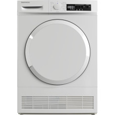 Daewoo T7CT1W0DE Condenser Dryer Front Loader, G, 7 kg, 15 Programmes with 29 Minutes Short Programme, Delay Start, LED Drum Lighting, White