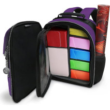ENHANCE Collector's Edition Small Card Backpack - Card Protector Screen, Storage, Deck Boxes - TCG Backpack with Play Mat Holder, Compatible with Magic the Gathering (Dragon Purple)