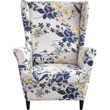 Wing Chair Slipcovers, 2 Pieces Stretch Spandex Wing Back Chair Covers Sofa Slipcover Printed Wing Back Chair Slipcovers Furniture Protector Couch Soft with Elastic Bottom for
